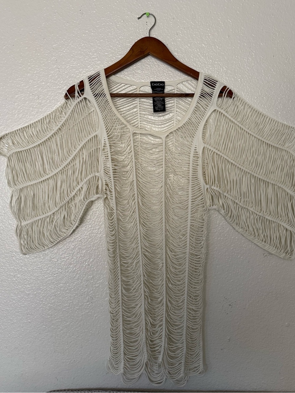 bebe Ivory swim crochet cover women’s size s